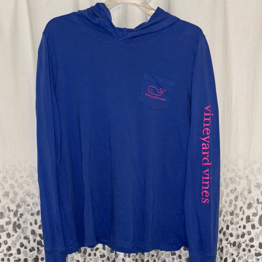 Vineyard Vines Royal Blue Hoodie with Pink Accents
